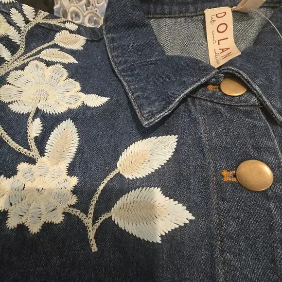 NWT Dolan Left Coast Embroidered Flowers Jacket - Picture 4 of 6